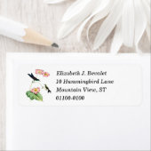 Etiketten met Paarse achtergrondHummingbird Return (Insitu)