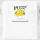 Etiketten met rauwe honing voor bijenhouders. (Tas)