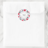 Etiketten met rode, blauwe, grijze Waterverf bloem (Tas)