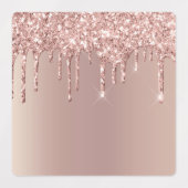 Etiketten met Roos Gold Blush Glitter Sparkle Driv Labels (Design 1)