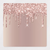 Etiketten met Roos Gold Blush Glitter Sparkle Driv Labels (Design 2)