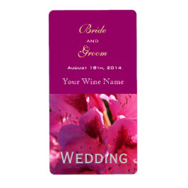 etiketten met roze azalea-etiketten voor bloembrui