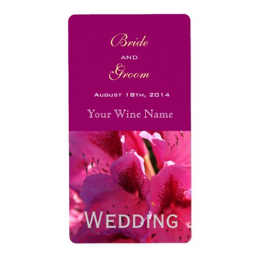 etiketten met roze azalea-etiketten voor bloembrui (Voorkant)