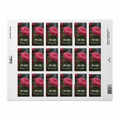 etiketten met roze roze rozenbloemen bruiloft. (Full Sheet)