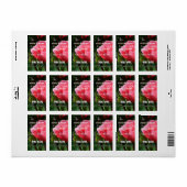 etiketten met roze roze rozenbloemen bruiloft. (Full Sheet)