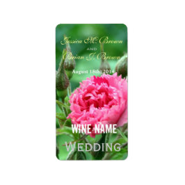 etiketten met roze roze rozenbloemen bruiloft.
