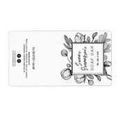 Etiketten met witte zeep met flessen (Voorkant)