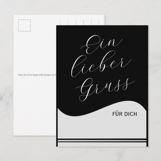 Etiketten ontwerp – golf grijs kleurverloop 1 briefkaart (Voorkant / Achterkant)