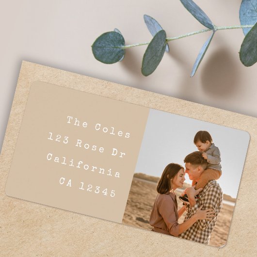 Etiketten op aangepast fotoretouradres