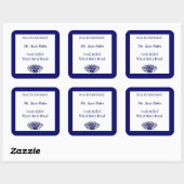 Etiketten op Aangepaste blauwe  bloemen (Vel)