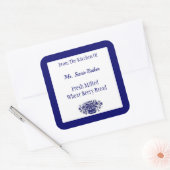 Etiketten op Aangepaste blauwe  bloemen (Envelop)