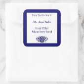 Etiketten op Aangepaste blauwe  bloemen (Tas)