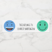 Etiketten op aangepaste tekstflessen (Enkel label)