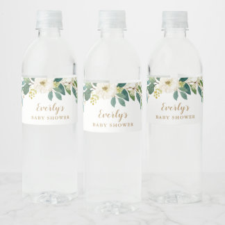 Etiketten op baby shower waterflesjes | Griekenlan