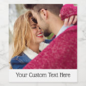 Etiketten op de fles met foto's en tekst (Enkel label)