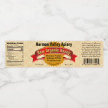 Etiketten op de honingdoos knippen