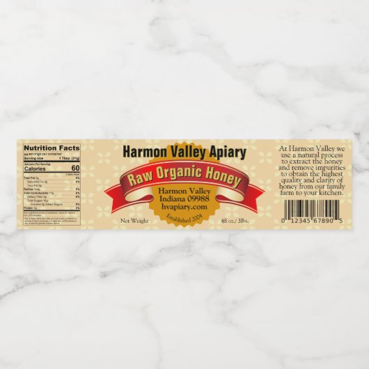 Etiketten op de honingdoos knippen (Enkel label)