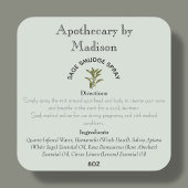 Etiketten op flacons met aangepaste groene slib