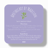 Etiketten op flacons met Paarse slipspoeling op ma