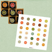 Etiketten op kruid en specerijwijn, kleur gecodeer sticker