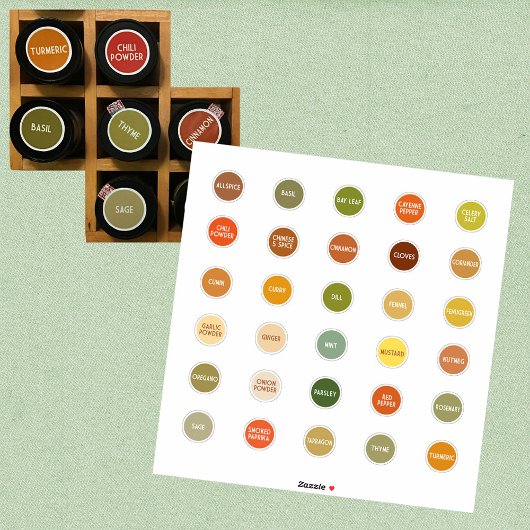 Etiketten op kruid en specerijwijn, kleur gecodeer sticker