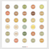 Etiketten op kruid en specerijwijn, kleur gecodeer sticker (Vel)