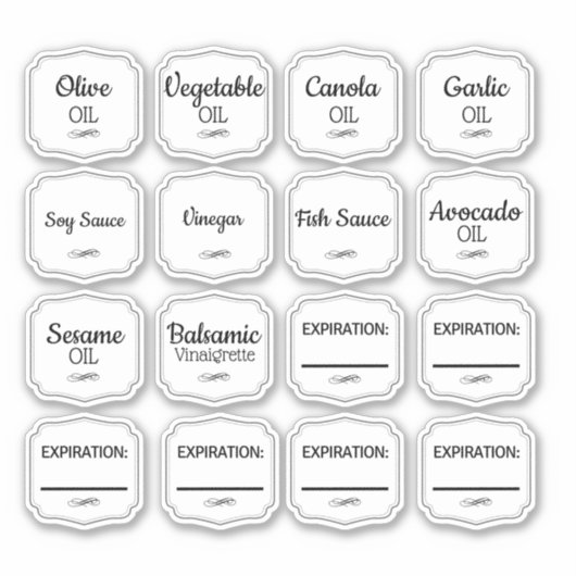 Etiketten op oliefles sticker (Voorkant)