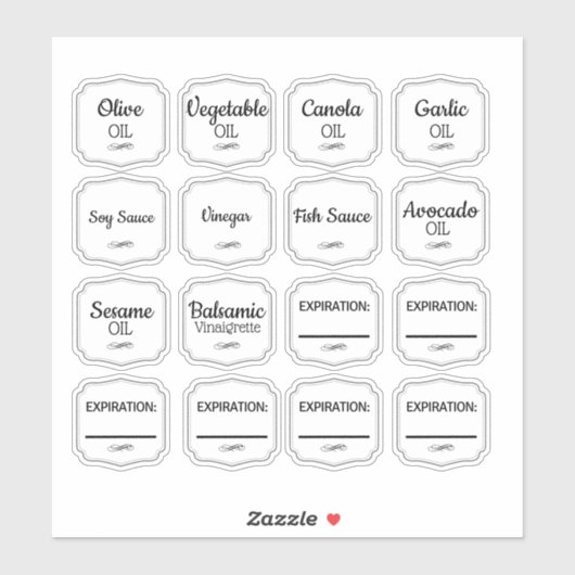 Etiketten op oliefles sticker (Vel)