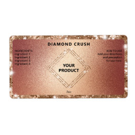 Etiketten op Roos goudkleurige flesjes