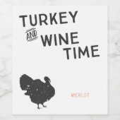 Etiketten op Thanksgiving in Turkije en wijntijd (Enkel label)