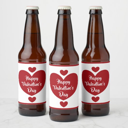 Etiketten op Valentijnsdag-bier (Flessen)