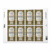 Etiketten op wijnflessen | Goud + Zwart Art Deco v (Full Sheet)