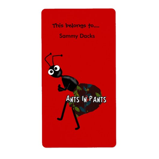 Etiketten Stickers Bookplate Ants in Pants (Voorkant)