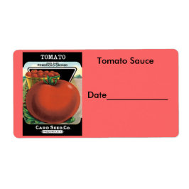 Etiketten tomatensaus inblikken/invriezen