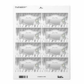 Etiketten Trouwadres Elegant Zilver Bloemen (Full Sheet)