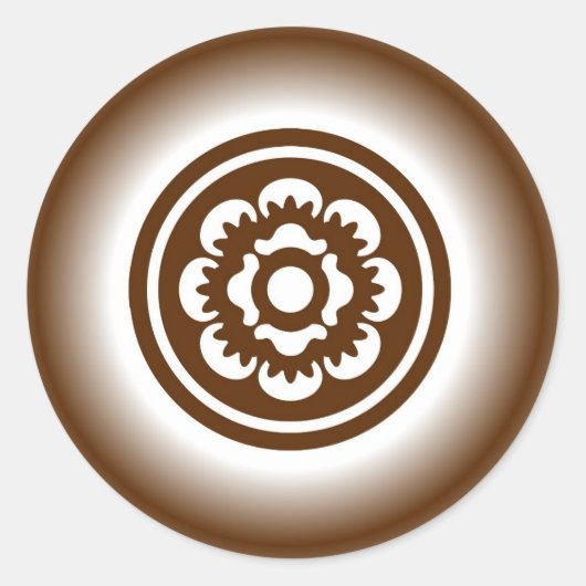 Etiketten van bruin wit beige florale sticker (Voorkant)