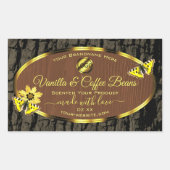 Etiketten van bruine houtkorrel - Bark - Product V (Voorkant)