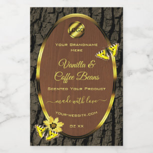 Etiketten van bruine houtkorrel - Bark - Product V
