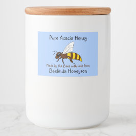 Etiketten van cartoon bijen Acacia Honey Jar