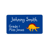 Etiketten van de dinosaurusnaam van het kind (Voorkant)