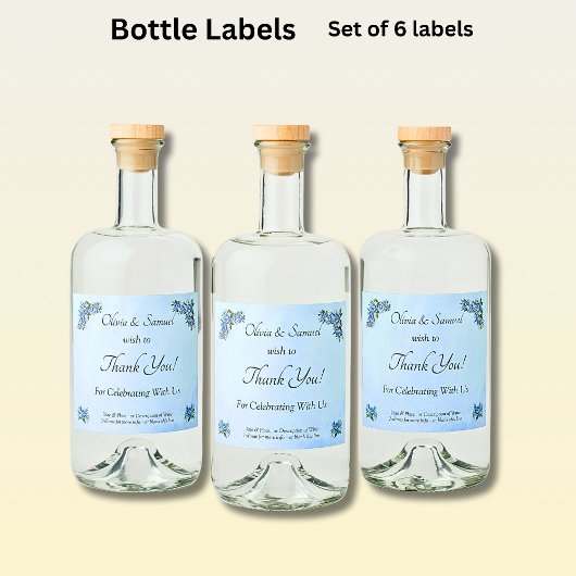 Etiketten van de drankfles - Blauwe pioen