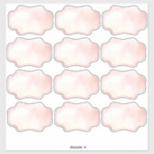 Etiketten van de effen blush roze waterverf sticker (Vel)