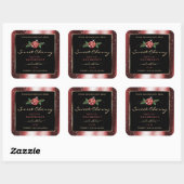 Etiketten van Floral Black en Red Soft Glitter-pro (Vel)