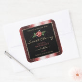 Etiketten van Floral Black en Red Soft Glitter-pro (Envelop)