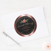 Etiketten van Floral Black en Red Soft Glitter-pro (Envelop)
