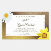 Etiketten van Floral Gold en bruin glitter-wit pro (Voorkant)