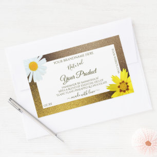Etiketten van Floral Gold en bruin glitter-wit pro