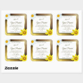 Etiketten van Floral Gold en bruin glitter-wit pro (Vel)
