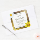 Etiketten van Floral Gold en bruin glitter-wit pro (Envelop)