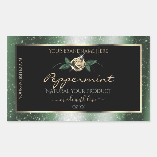 Etiketten van Floral Green en Gold Lijst Black (Voorkant)